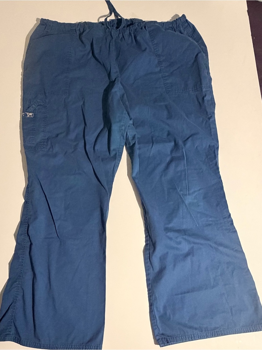 Cherokee Women’s Cargo Style Wide Leg Drawstring Pants in Caribbean Blue